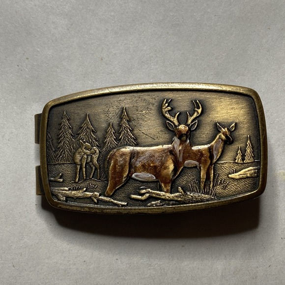 Anson Other - Vintage ANSON‎ ENAMEL DEER MONEY CLIP WITH DOUBLE ACTION SPRING MADE IN THE USA